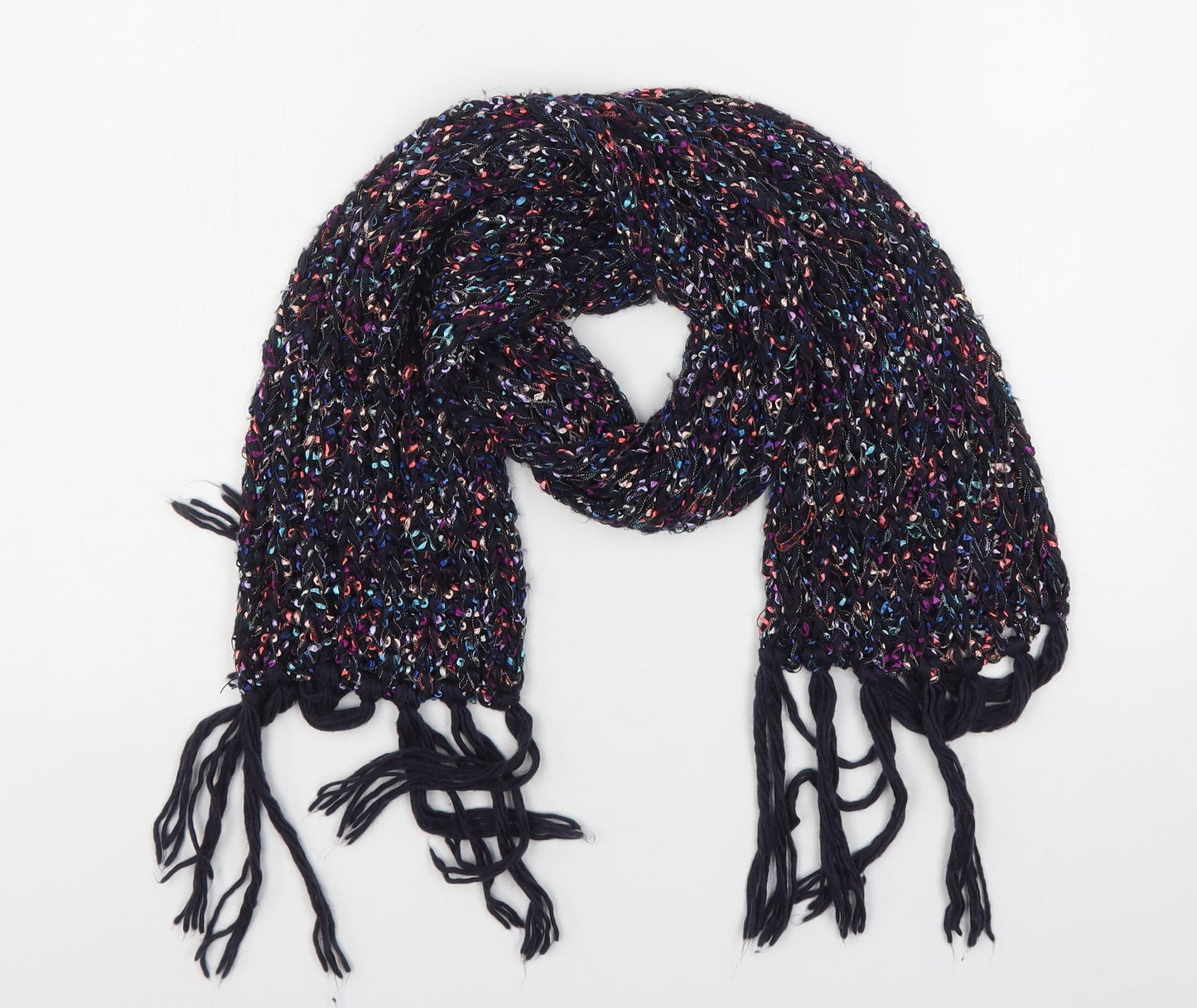 Preworn Womens Multicoloured Striped Polyester  Scarf