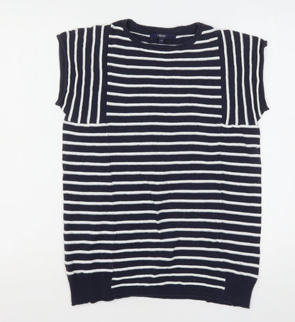 Next Womens Multicoloured Round Neck Striped Cotton Pullover Jumper Size 8