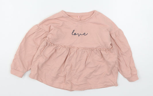 George Girls Pink  Cotton Pullover Sweatshirt Size 3-4 Years