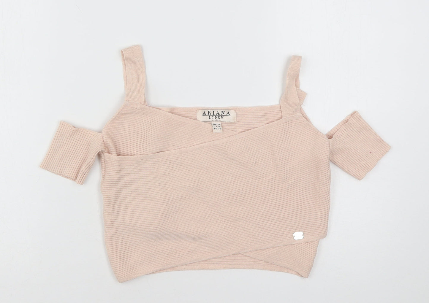 Lipsy Womens Pink  Viscose Cropped Tank Size 10 V-Neck