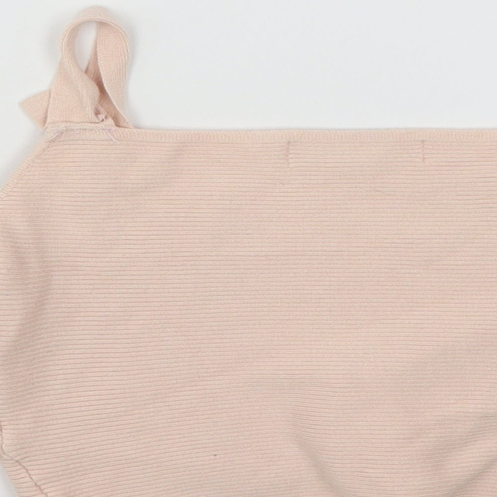 Lipsy Womens Pink  Viscose Cropped Tank Size 10 V-Neck