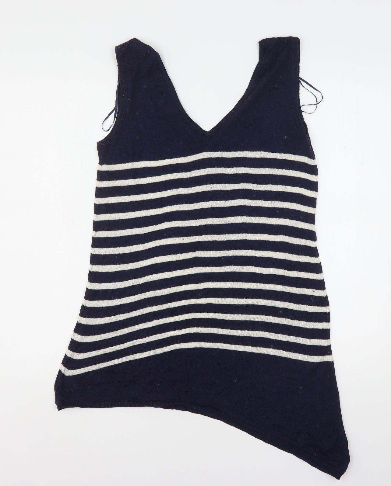 Planet Womens Multicoloured V-Neck Striped Viscose Vest Jumper Size S