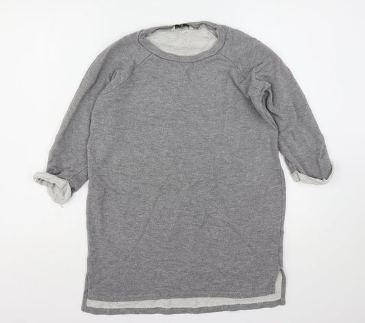 TU Womens Grey  Vinyl Pullover Sweatshirt Size 10