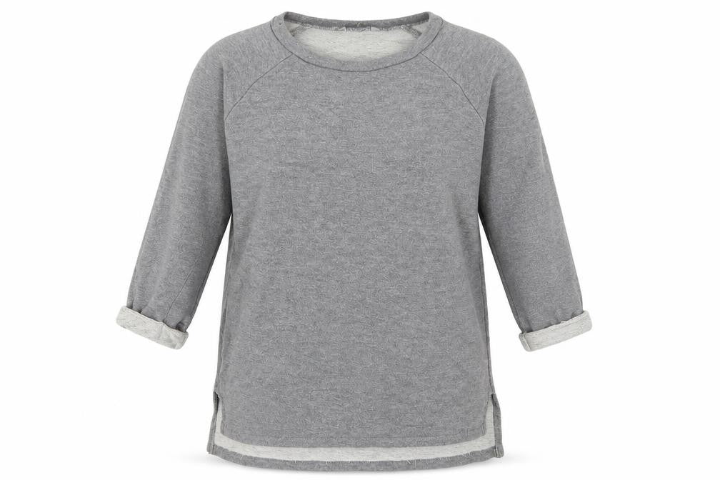 TU Womens Grey  Vinyl Pullover Sweatshirt Size 10