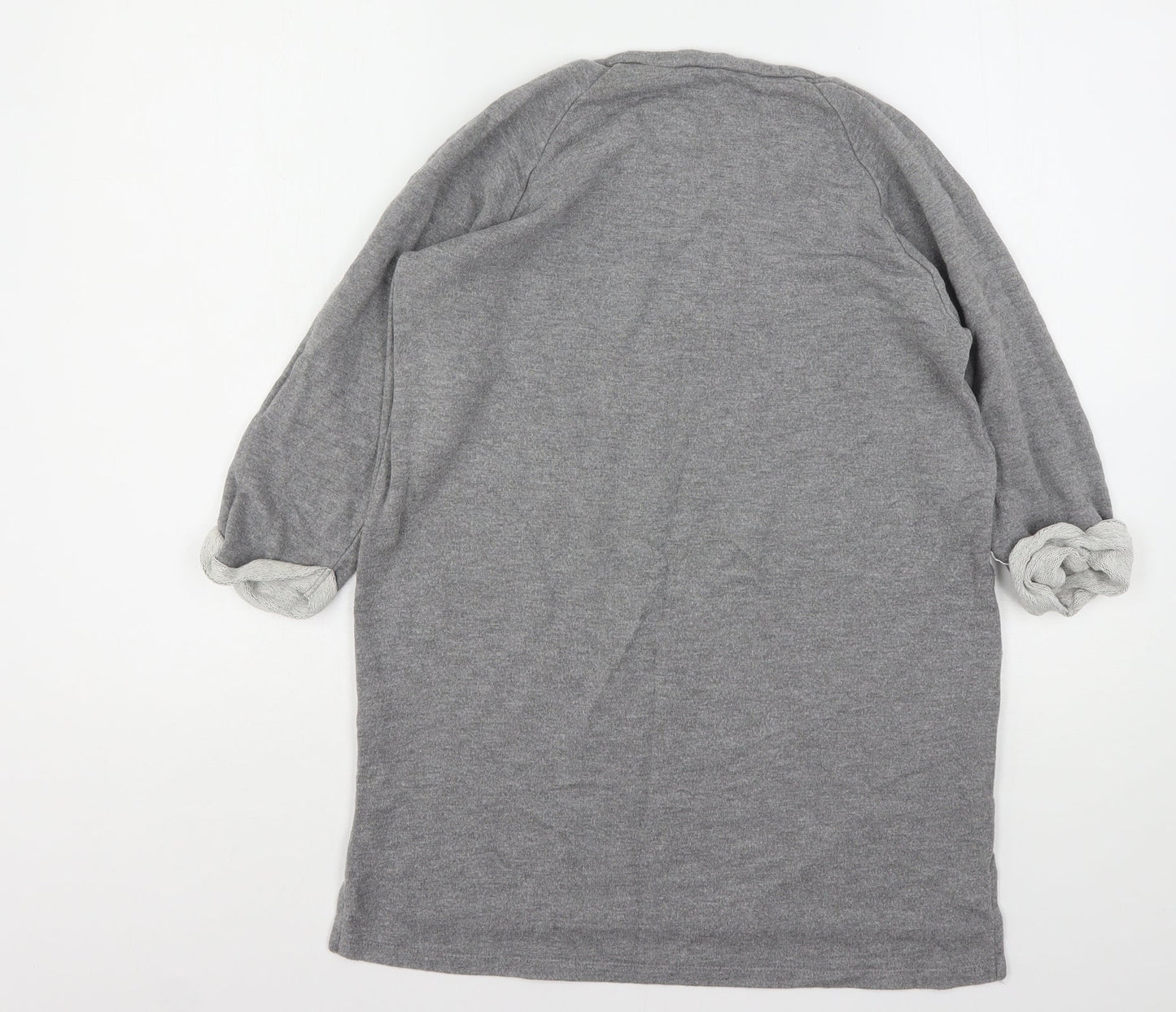 TU Womens Grey  Vinyl Pullover Sweatshirt Size 10