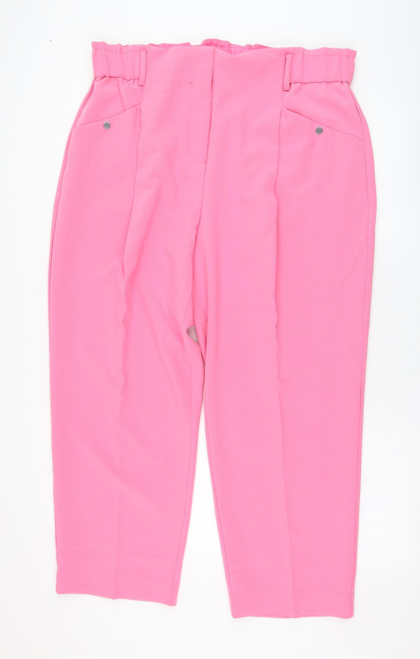 NEXT Womens Pink  Polyester Carrot Trousers Size 29 L26 in Regular Zip