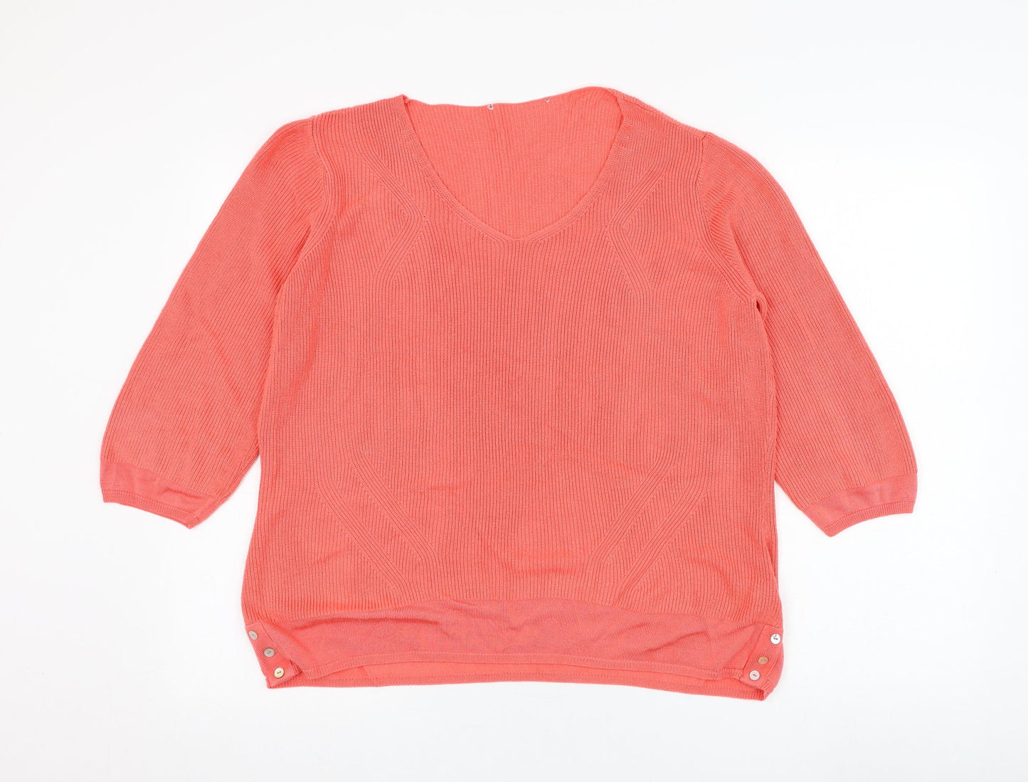 Marks and Spencer Womens Pink Round Neck  Viscose Pullover Jumper Size 16