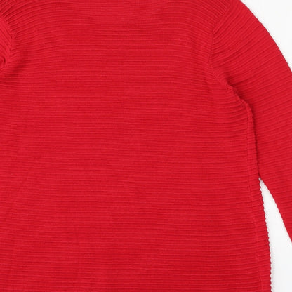 Preloved Basic Editions Womens Red Round Neck  Cotton Pullover Jumper Size XL - Label