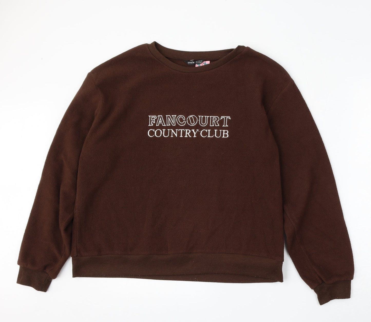 SheIn Womens Brown  Polyester Pullover Sweatshirt Size M