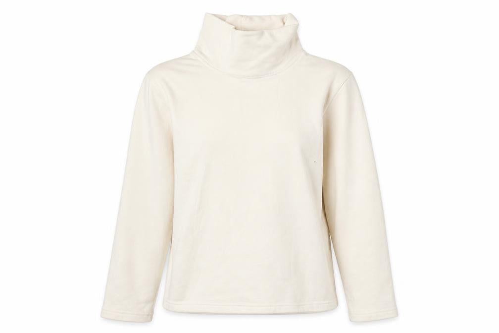 Classic Womens Beige  Polyester Pullover Sweatshirt Size M