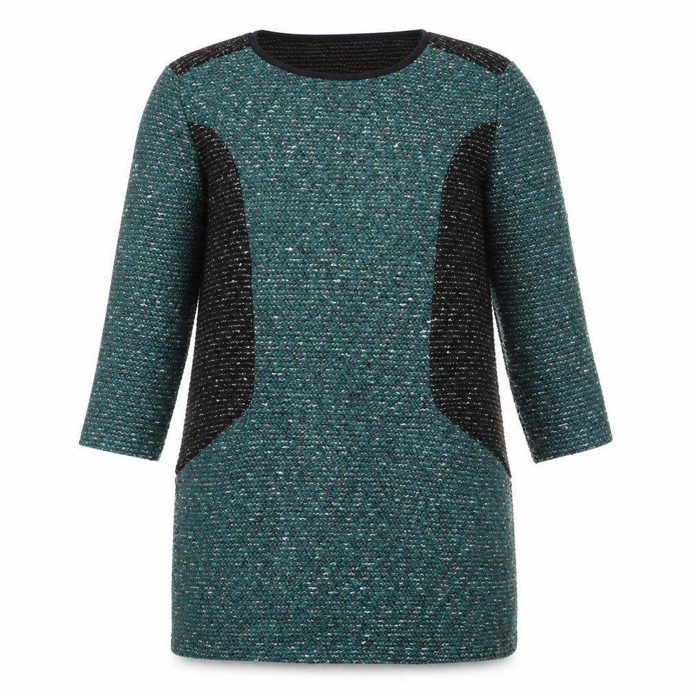 Text Womens Green Round Neck  Polyester Pullover Jumper Size M