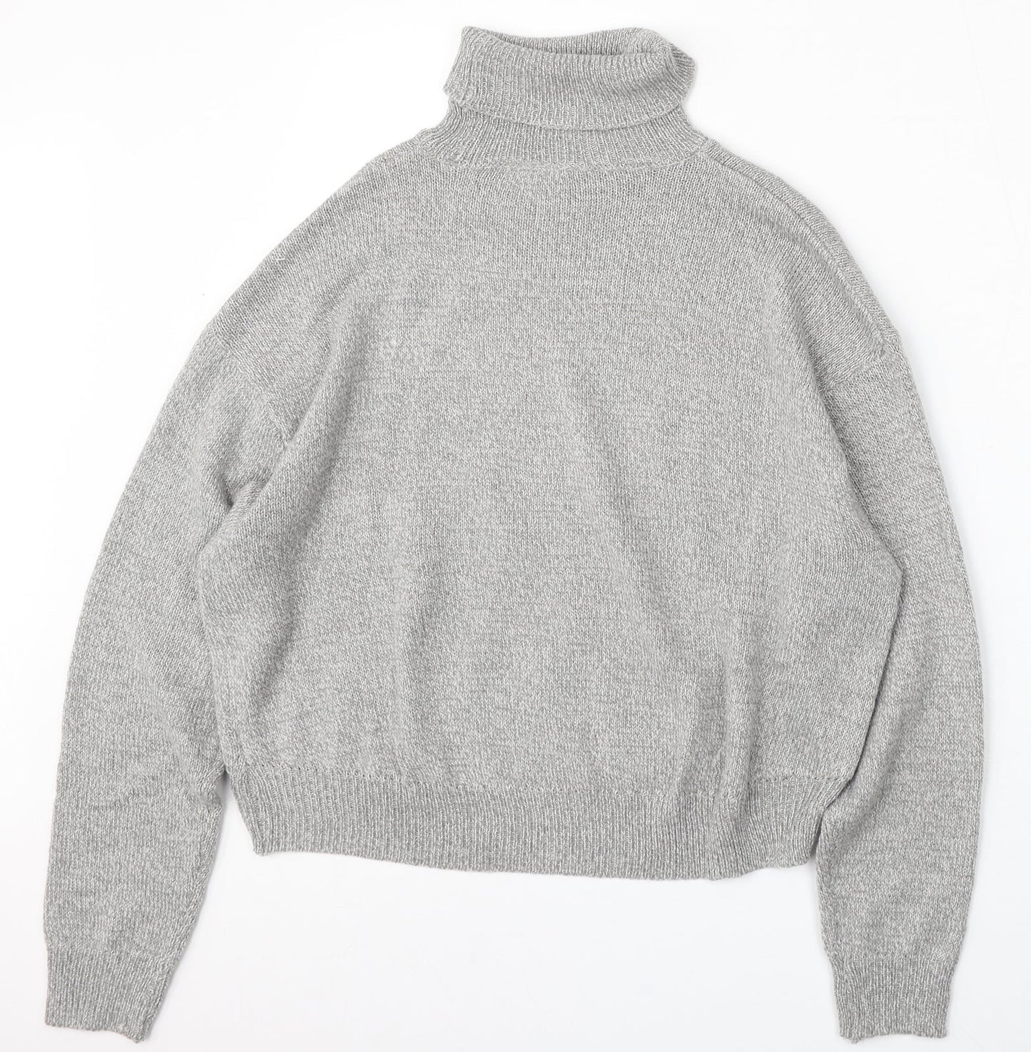 H&M Womens Grey Roll Neck  Acrylic Pullover Jumper Size S