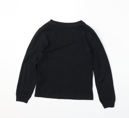 Marks & Spencer Girls Black  Cotton Pullover Sweatshirt Size 7-8 Years