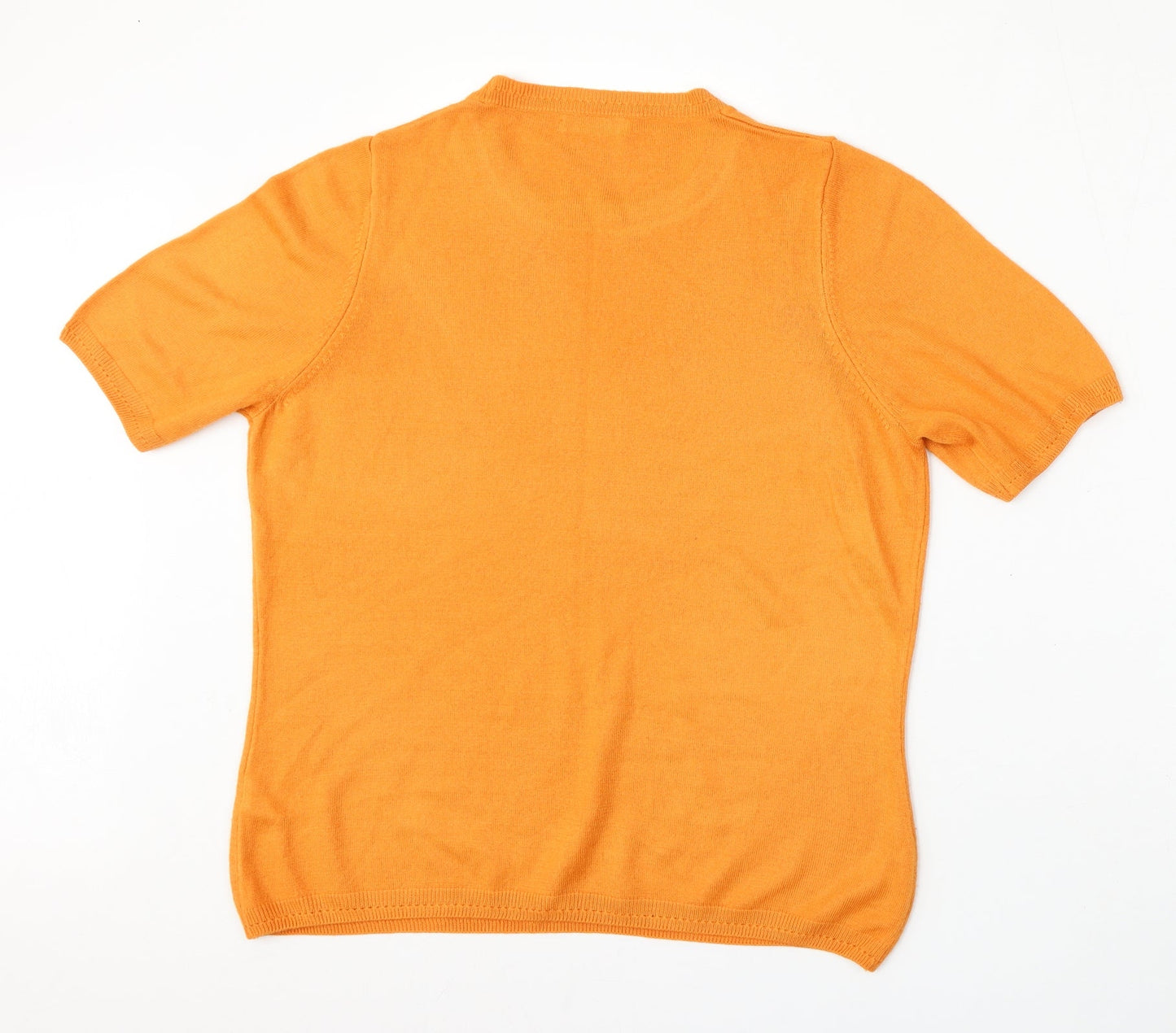 Marks and Spencer Womens Orange Round Neck  Acrylic Pullover Jumper Size 16