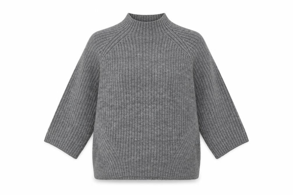 Stradivarius Womens Grey High Neck  Polyester Pullover Jumper Size M
