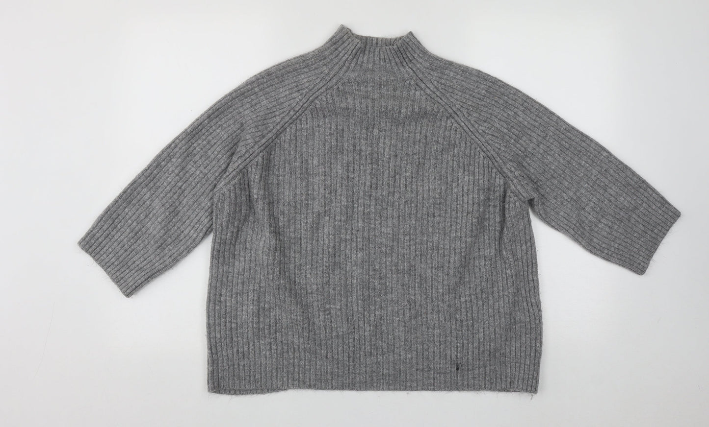 Stradivarius Womens Grey High Neck  Polyester Pullover Jumper Size M
