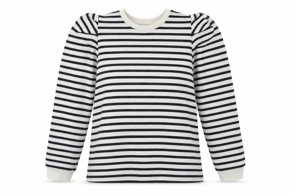 Papaya Womens White Round Neck Striped Polyester Pullover Jumper Size L