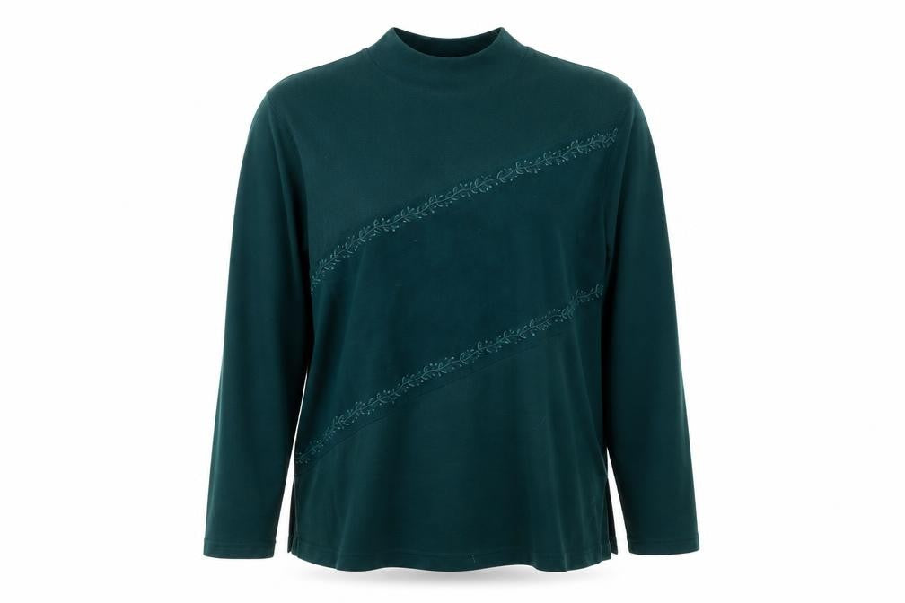 Blast Womens Green Round Neck Geometric Polyester Pullover Jumper Size L