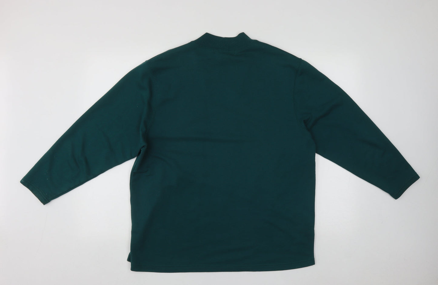 Blast Womens Green Round Neck Geometric Polyester Pullover Jumper Size L