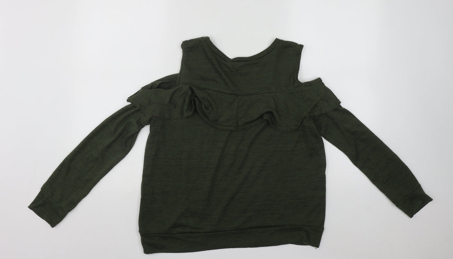 Select Womens Green  Polyester Basic Blouse Size 16 Round Neck