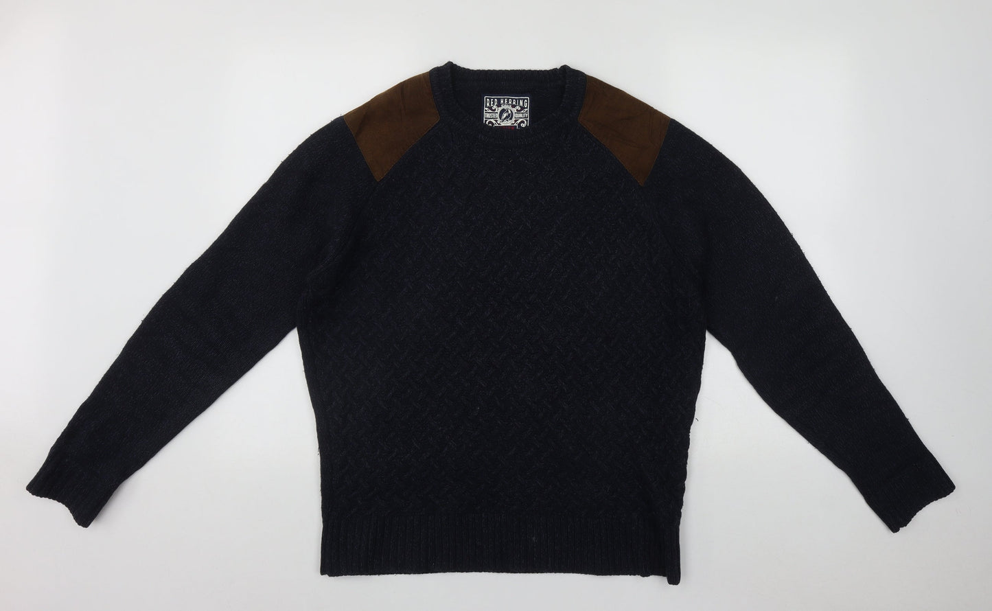 Debenhams Womens Blue Round Neck  Acrylic Pullover Jumper Size M