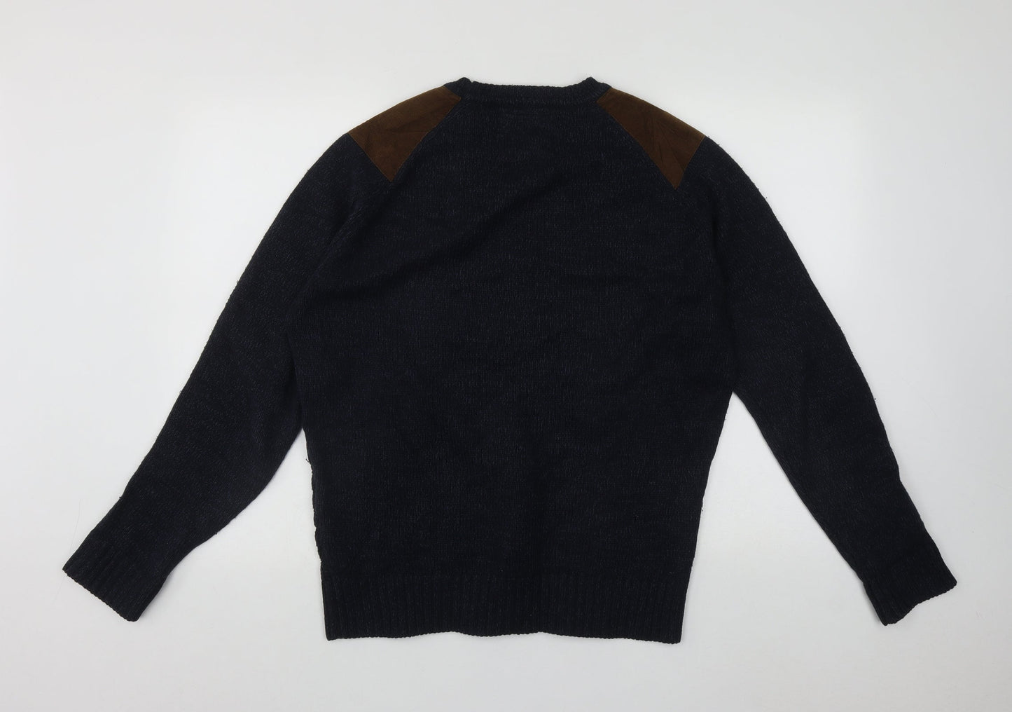 Debenhams Womens Blue Round Neck  Acrylic Pullover Jumper Size M