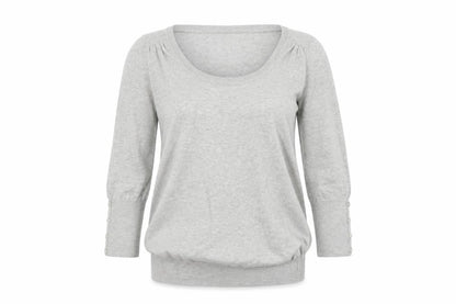 Debenhams Womens Grey Scoop Neck  Cotton Pullover Jumper Size 8