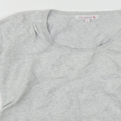 Debenhams Womens Grey Scoop Neck  Cotton Pullover Jumper Size 8