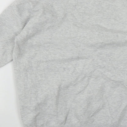 Debenhams Womens Grey Scoop Neck  Cotton Pullover Jumper Size 8