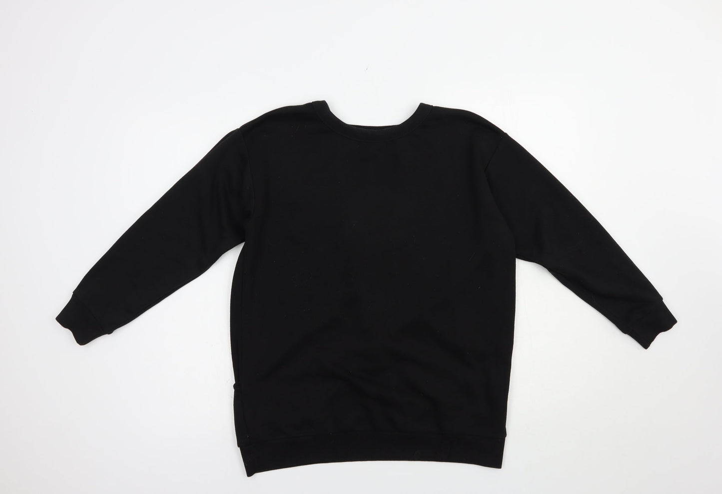 New Look Womens Black  Cotton Pullover Sweatshirt Size 8  Pullover