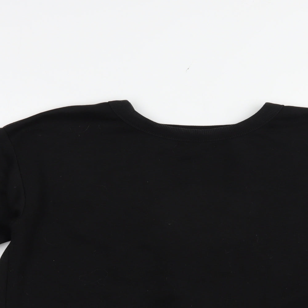 New Look Womens Black  Cotton Pullover Sweatshirt Size 8  Pullover