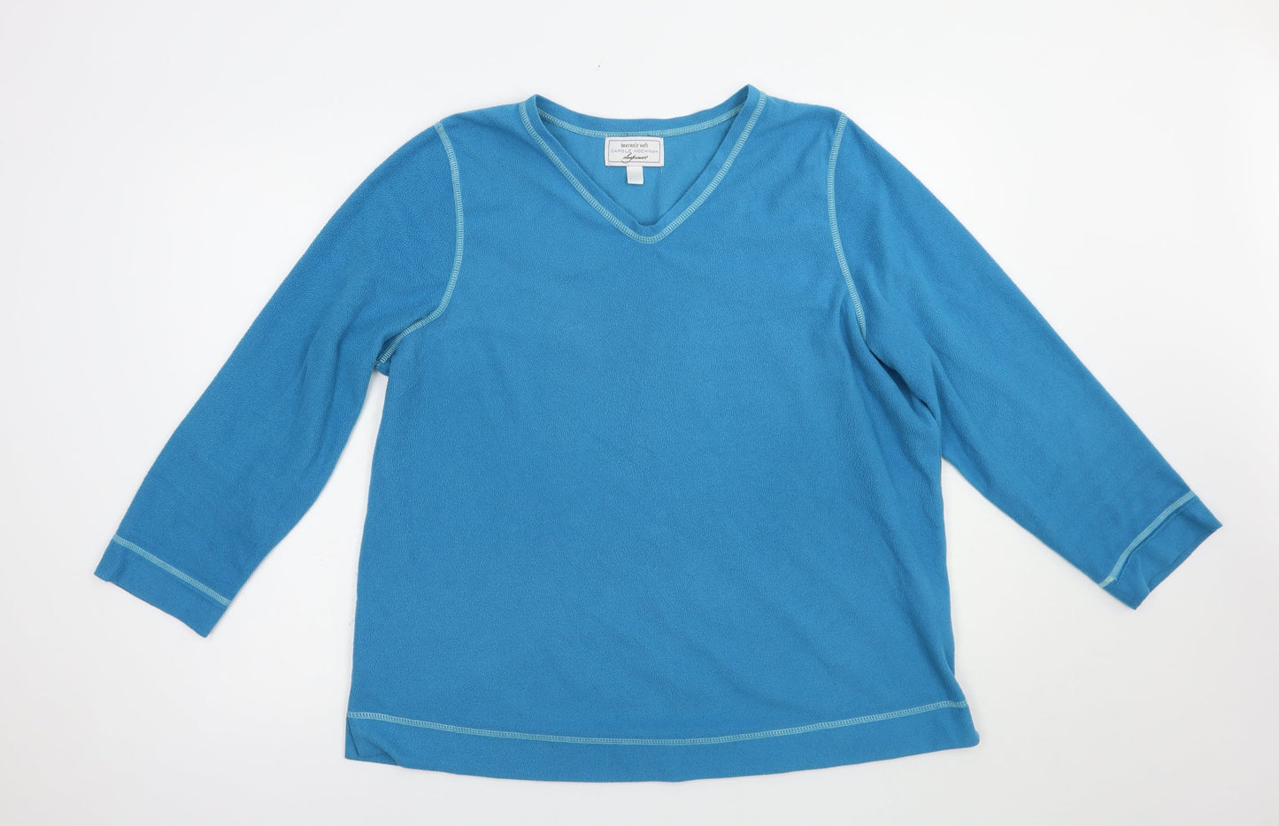 Carole Hochman Womens Blue  Polyester Pullover Sweatshirt Size L  Pullover