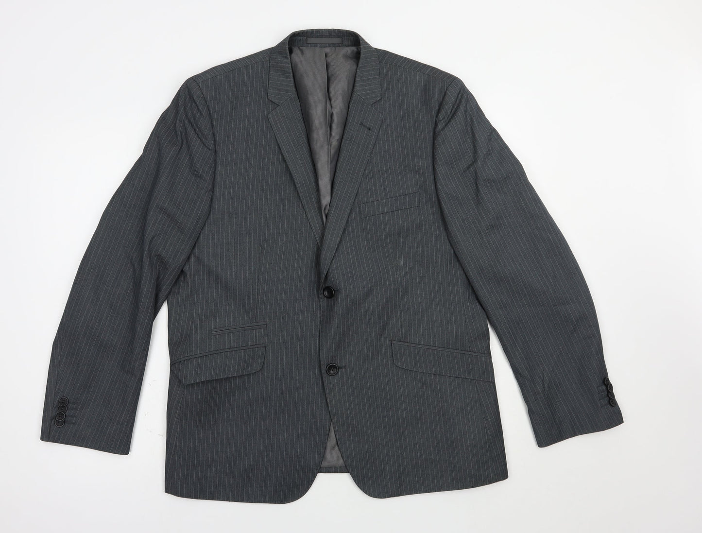 Butler and Webb Mens Grey Striped  Jacket Blazer Size 42  Button