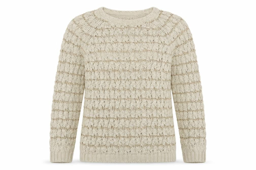 Warehouse Womens Beige Boat Neck  Cotton Pullover Jumper Size 14