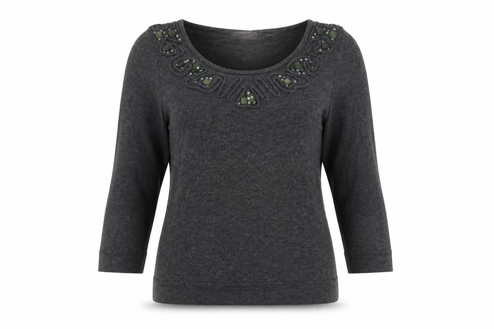 Per Una Womens Grey Boat Neck  Viscose Pullover Jumper Size 12