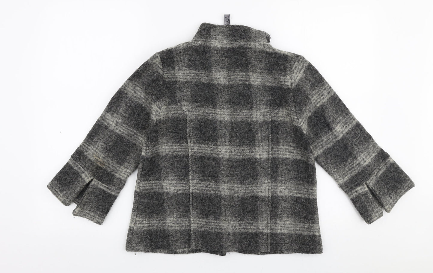 NEXT Womens Grey Plaid  Jacket  Size 10  Button