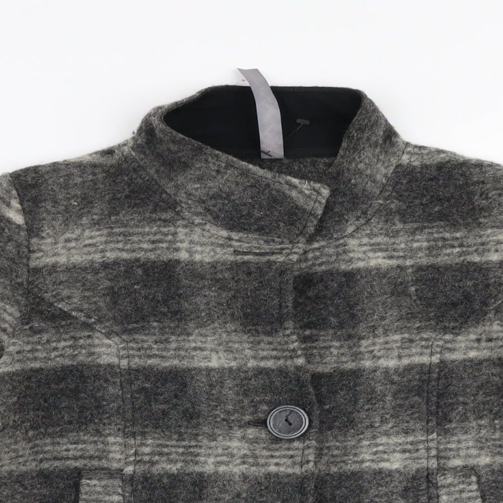 NEXT Womens Grey Plaid  Jacket  Size 10  Button