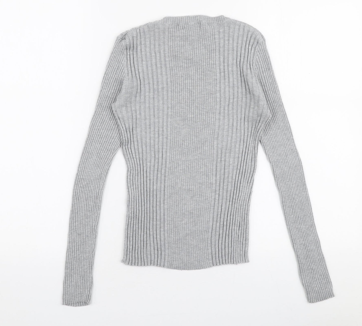 Atmosphere Womens Grey Round Neck  Nylon Pullover Jumper Size 12