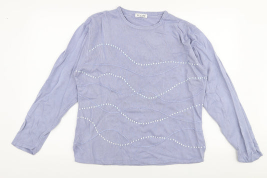 Fay Louise Womens Purple Round Neck  Acrylic Pullover Jumper Size XL