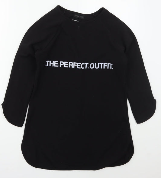 Pink Apple Girls Black  Polyester Pullover Sweatshirt Size 11-12 Years  Pullover - The Perfect Outfit