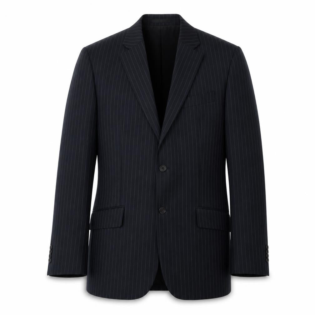 F&F Mens Blue Striped Polyester Jacket Suit Jacket Size 36