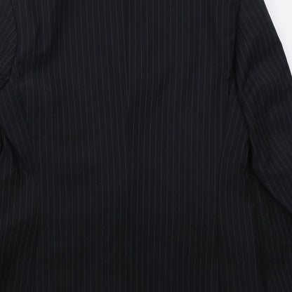 F&F Mens Blue Striped Polyester Jacket Suit Jacket Size 36
