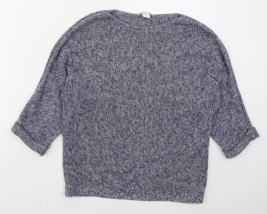 H&M Womens Blue Boat Neck  Acrylic Pullover Jumper Size XS