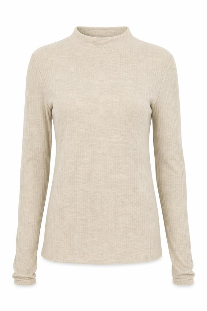 River Island Womens Beige Mock Neck  Polyester Pullover Jumper Size S