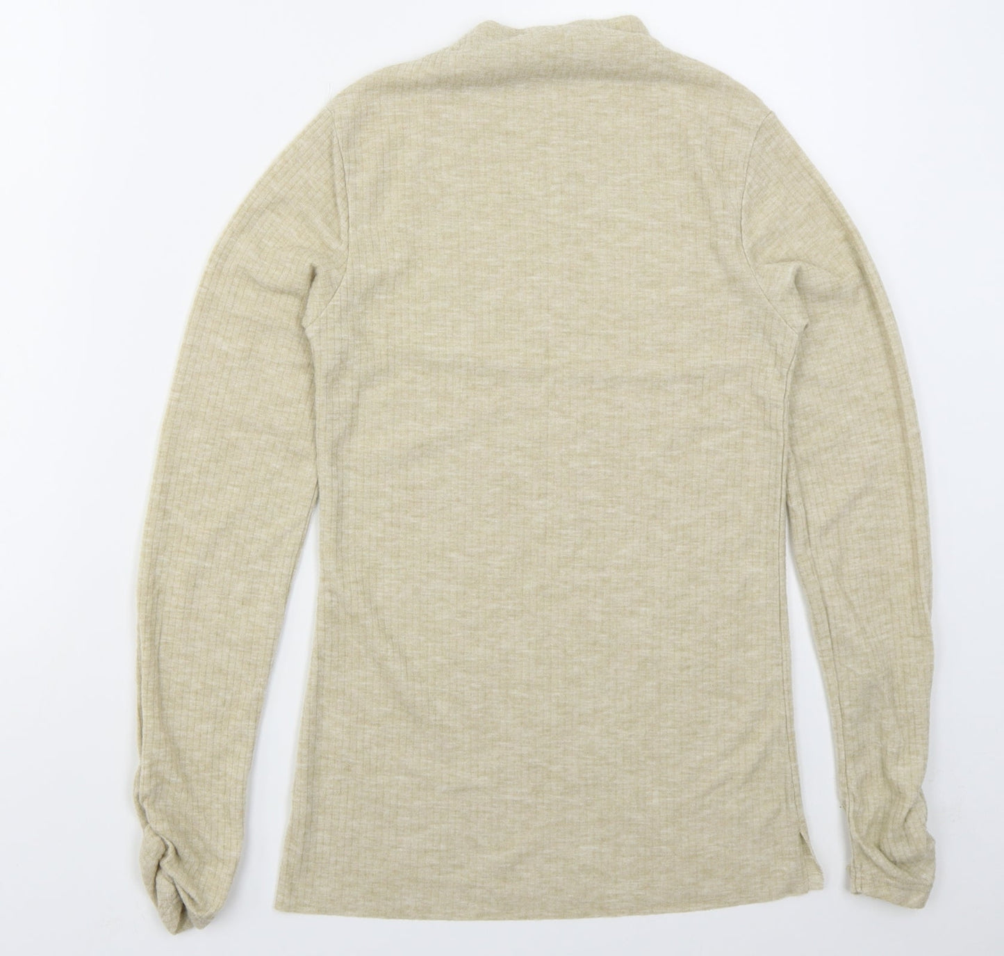 River Island Womens Beige Mock Neck  Polyester Pullover Jumper Size S