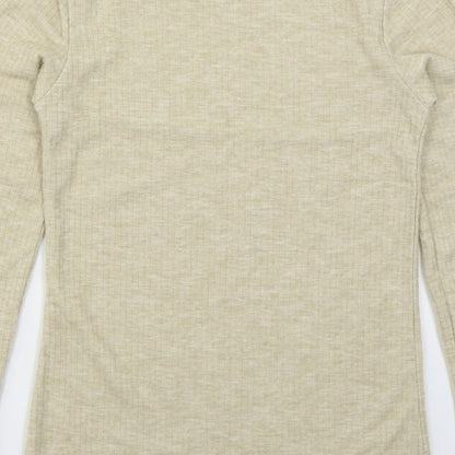 River Island Womens Beige Mock Neck  Polyester Pullover Jumper Size S