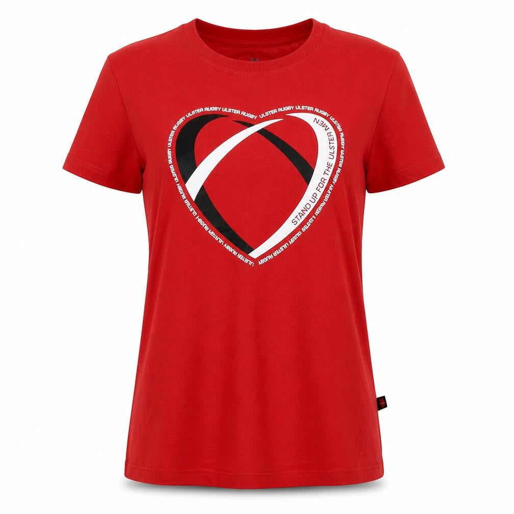 Kukri Womens Red  Cotton Basic T-Shirt Size 14 Crew Neck - Heart