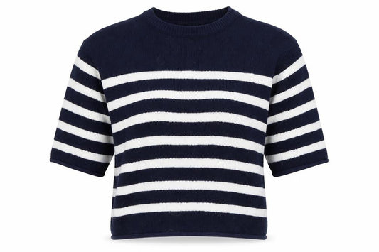 Dorothy Perkins Womens Blue Crew Neck Striped Acrylic Pullover Jumper Size 10