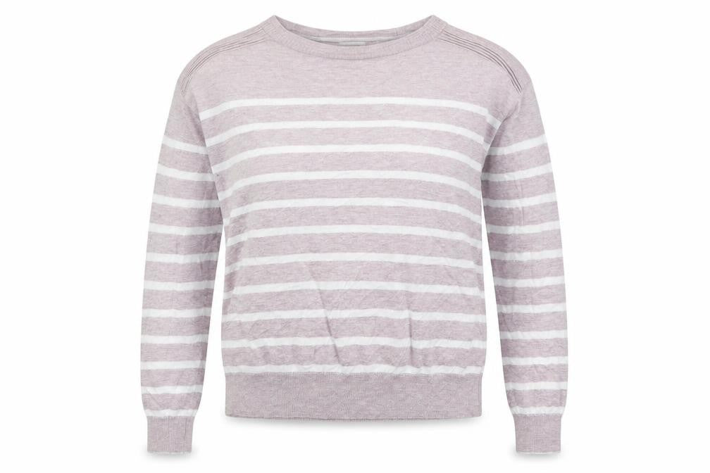 NEXT Womens Pink Crew Neck Striped Cotton Pullover Jumper Size 6