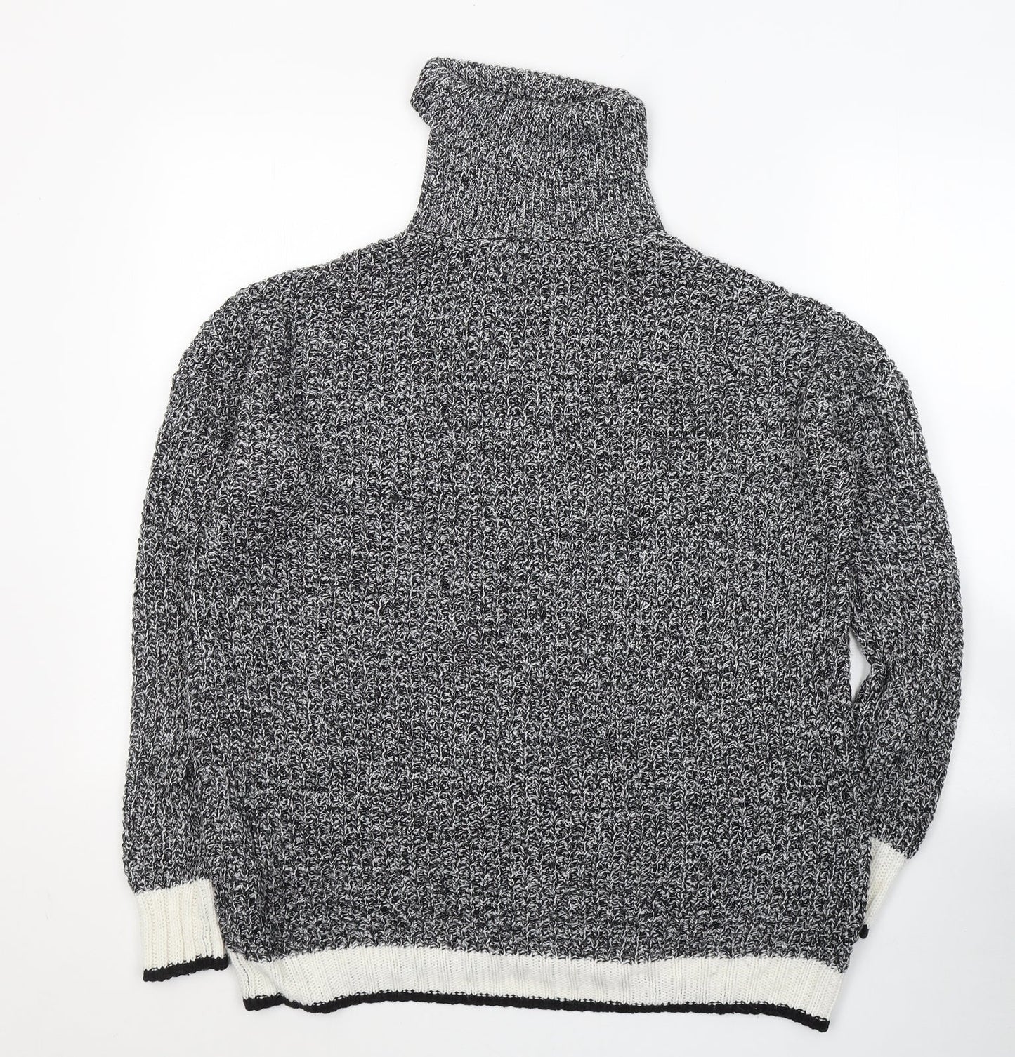 H&M Womens Black Roll Neck  Acrylic Pullover Jumper Size S